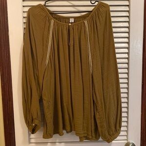 Old Navy - Bojo Peasant Shirt With Cross Stitching Sz XXL